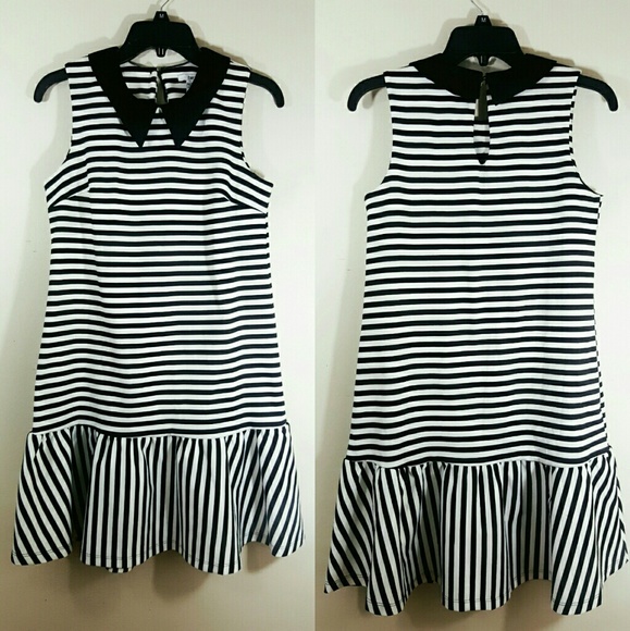 Bar III Dresses & Skirts - BAR lll BLACK AND WHITE SLEEVELESS PEPLUM DRESS